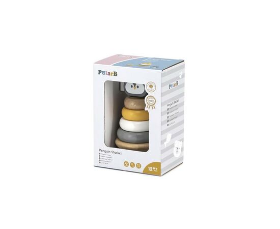 Развивающая игрушка Viga Toys PolarB деревянная пирамидка Пингвинчик (44205), изображение 3 Развивающая игрушка Viga Toys PolarB деревянная пирамидка Пингвинчик (44205), изображение 3