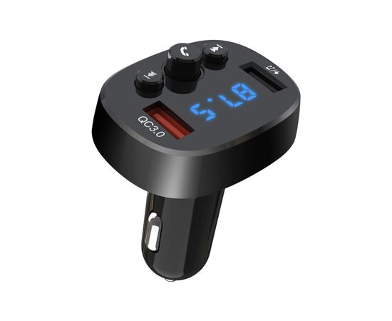 FM модулятор XO XO-BCC03 Car Charger 18W Bluetooth+QC3.0 Quick Charger Black (XO-BCC03), изображение 2 FM модулятор XO XO-BCC03 Car Charger 18W Bluetooth+QC3.0 Quick Charger Black (XO-BCC03), изображение 2