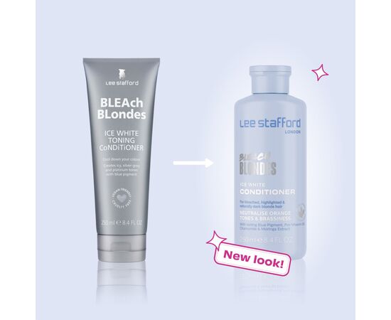 Кондиционер для волос Lee Stafford Bleach Blondes Ice White Conditioner 250 мл (5060282705630), изображение 2 Кондиционер для волос Lee Stafford Bleach Blondes Ice White Conditioner 250 мл (5060282705630), изображение 2