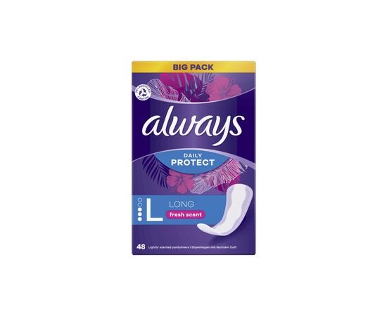 Ежедневные прокладки Always Daily Protect Long Свежий аромат 48 шт. (8700216461702), изображение 2 Ежедневные прокладки Always Daily Protect Long Свежий аромат 48 шт. (8700216461702), изображение 2