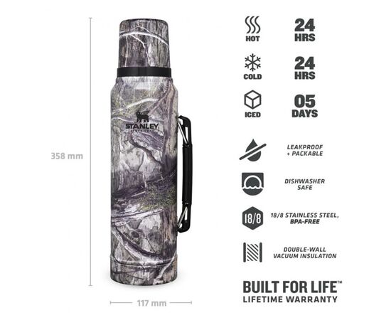 Термос Stanley Legendary Classic Country DNA Mossy Oak 1 л (6939236405584), изображение 3 Термос Stanley Legendary Classic Country DNA Mossy Oak 1 л (6939236405584), изображение 3