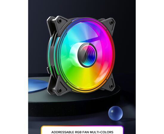 Кулер для корпуса Gamemax FN-12Rainbow-Q-Infinity, изображение 8 Кулер для корпуса Gamemax FN-12Rainbow-Q-Infinity, изображение 8