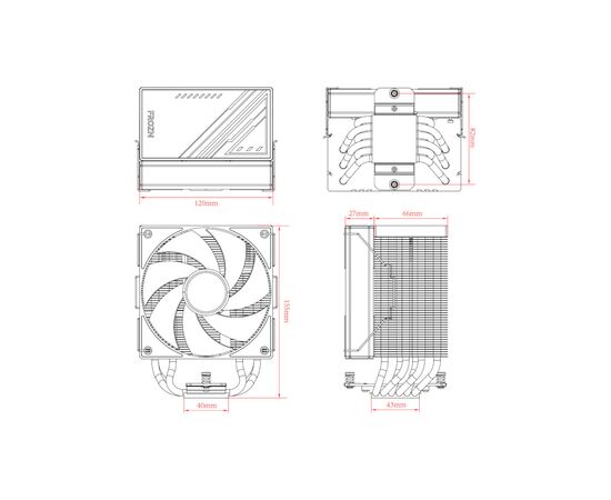 Кулер до процесора ID-Cooling Frozn A610 ARGB White (FROZN A610 ARGB White), зображення 7 Кулер до процесора ID-Cooling Frozn A610 ARGB White (FROZN A610 ARGB White), зображення 7