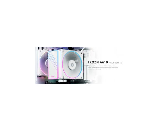 Кулер до процесора ID-Cooling Frozn A610 ARGB White (FROZN A610 ARGB White), зображення 8 Кулер до процесора ID-Cooling Frozn A610 ARGB White (FROZN A610 ARGB White), зображення 8