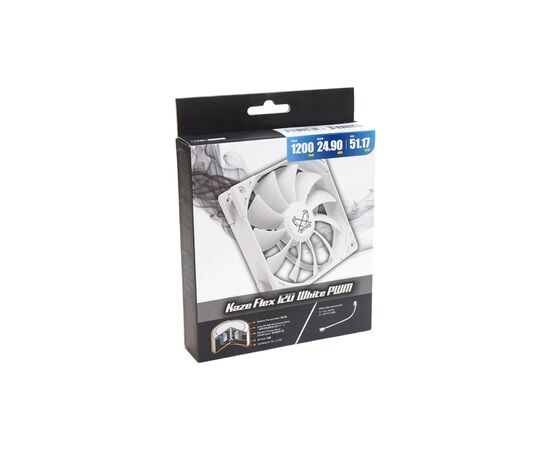 Кулер для корпуса Scythe Kaze Flex 120 White PWM (KF1225FD12W-P), изображение 6 Кулер для корпуса Scythe Kaze Flex 120 White PWM (KF1225FD12W-P), изображение 6