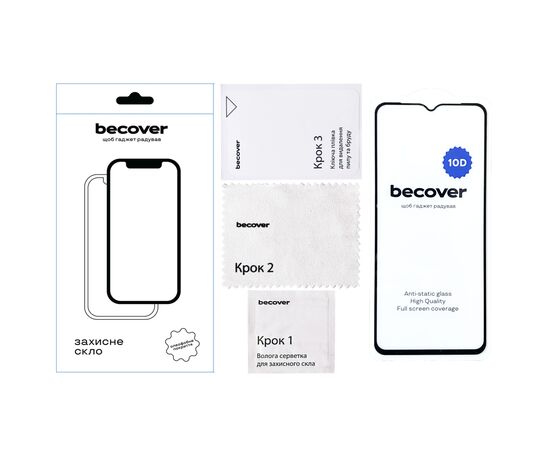 Стекло защитное BeCover Honor X6a 10D Black (711333), изображение 2 Стекло защитное BeCover Honor X6a 10D Black (711333), изображение 2