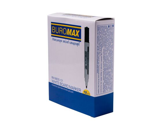 Маркер Buromax для магнитных досок, черный, 2-4 мм, спиртовое основание (BM.8800-01), изображение 3 Маркер Buromax для магнитных досок, черный, 2-4 мм, спиртовое основание (BM.8800-01), изображение 3