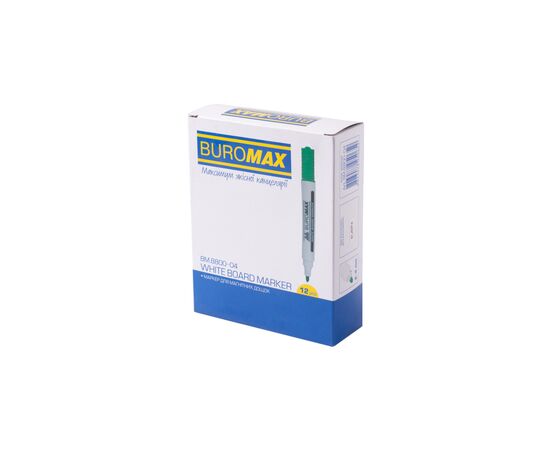 Маркер Buromax для магнитных досок, зеленый, 2-4 мм, спиртовая основа (BM.8800-04), изображение 3 Маркер Buromax для магнитных досок, зеленый, 2-4 мм, спиртовая основа (BM.8800-04), изображение 3