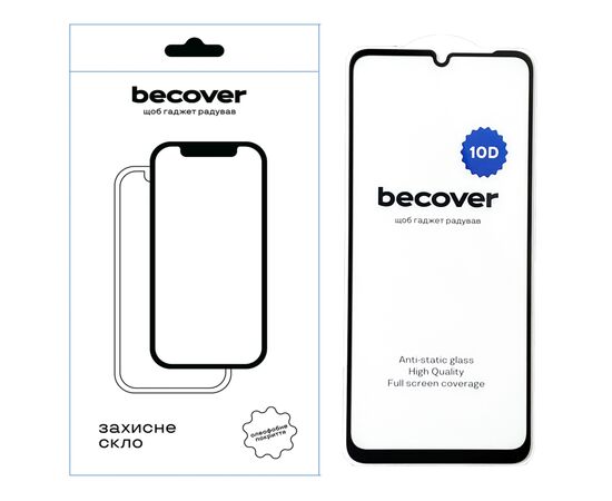 Скло захисне BeCover Poco C65 10D Black (711527)