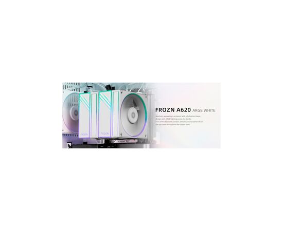 Кулер до процесора ID-Cooling Frozn A620 ARGB White (FROZN A620 ARGB White), зображення 7 Кулер до процесора ID-Cooling Frozn A620 ARGB White (FROZN A620 ARGB White), зображення 7