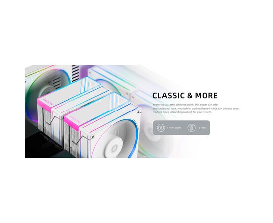 Кулер до процесора ID-Cooling Frozn A620 ARGB White (FROZN A620 ARGB White), зображення 8 Кулер до процесора ID-Cooling Frozn A620 ARGB White (FROZN A620 ARGB White), зображення 8