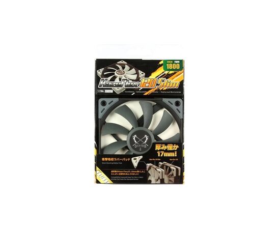 Кулер для корпуса Scythe Kaze Flex 120 mm Slim Fan (KF1215FD18), изображение 5 Кулер для корпуса Scythe Kaze Flex 120 mm Slim Fan (KF1215FD18), изображение 5
