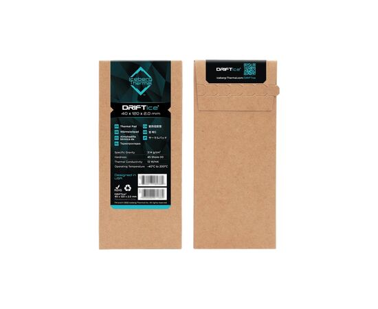Термопрокладка Iceberg Thermal DRIFTIce Thermal Pad 40mmx120mm 1.0mm (DRIFTICE10-B0A), зображення 5 Термопрокладка Iceberg Thermal DRIFTIce Thermal Pad 40mmx120mm 1.0mm (DRIFTICE10-B0A), зображення 5