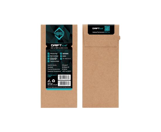 Термопрокладка Iceberg Thermal DRIFTIce Thermal Pad 40mmx120mm 2.0mm (DRIFTICE20-B0A), зображення 2 Термопрокладка Iceberg Thermal DRIFTIce Thermal Pad 40mmx120mm 2.0mm (DRIFTICE20-B0A), зображення 2