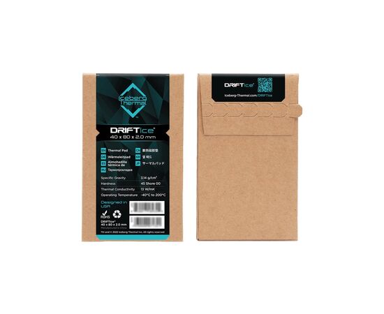 Термопрокладка Iceberg Thermal DRIFTIce Thermal Pad 40mmx80mm 1.0mm (DRIFTICE10-A0A), зображення 5 Термопрокладка Iceberg Thermal DRIFTIce Thermal Pad 40mmx80mm 1.0mm (DRIFTICE10-A0A), зображення 5