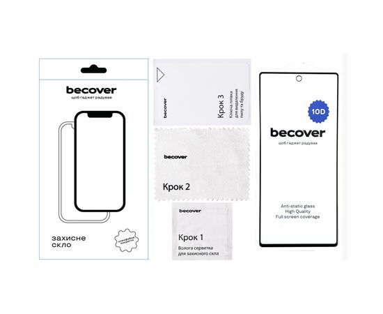 Стекло защитное BeCover Google Pixel 6A 10D Black (711488), изображение 2 Стекло защитное BeCover Google Pixel 6A 10D Black (711488), изображение 2