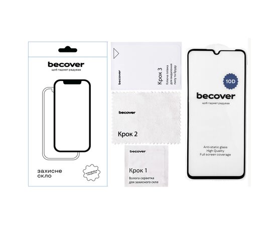 Стекло защитное BeCover Realme C53 10D Black (711344), изображение 2 Стекло защитное BeCover Realme C53 10D Black (711344), изображение 2