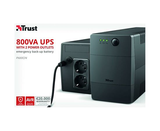 Источник бесперебойного питания Trust Paxxon 800VA UPS 2 Outlets (23503_TRUST), изображение 7 Источник бесперебойного питания Trust Paxxon 800VA UPS 2 Outlets (23503_TRUST), изображение 7