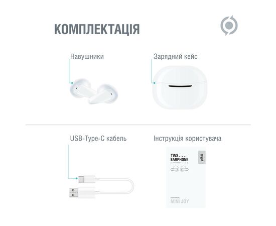 Наушники Piko TWS-MiniJoy White (1283126583421), изображение 8 Наушники Piko TWS-MiniJoy White (1283126583421), изображение 8