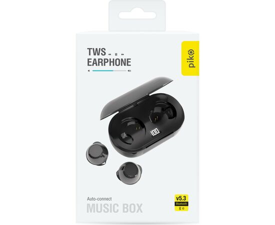 Наушники Piko TWS-MusicBox Black (1283126583414), изображение 2 Наушники Piko TWS-MusicBox Black (1283126583414), изображение 2