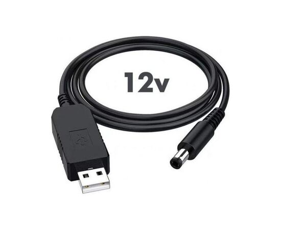 Кабель живлення RCI Перетворювач напруги DC 5V to 12V (inp:USB 5V/2Amax-outp:DC-male 5,5x2,1 12V/1Amax) (DC2.1x5.5mmUSB5V-12V)