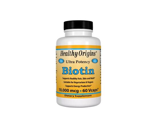 Витамин Healthy Origins Биотин (В7) 10000мкг, 60 гелевых капсул (HO25112), изображение 4