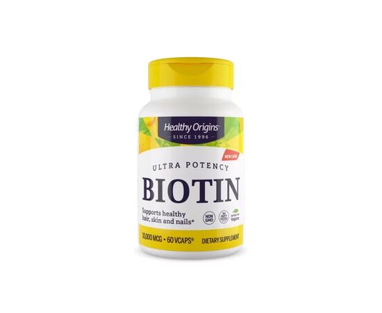 Витамин Healthy Origins Биотин (В7) 10000мкг, 60 гелевых капсул (HO25112)