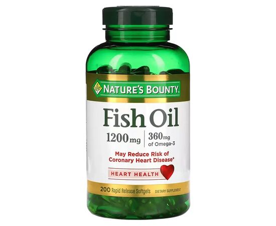 Жирные кислоты Nature's Bounty Рыбий жир, 1200 мг, Fish Oil, 200 гелевых капсул (NRT-13102)