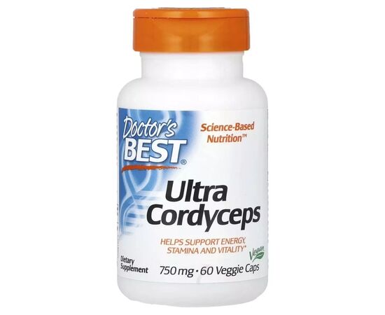 Травы Doctor's Best Кордицепс, 750 мг, Ultra Cordyceps, 60 вегетарианских капсул (DRB-00103)