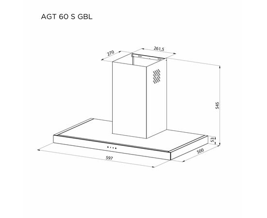 Вытяжка кухонная Pyramida AGT 60 S GBL, изображение 9 Вытяжка кухонная Pyramida AGT 60 S GBL, изображение 9