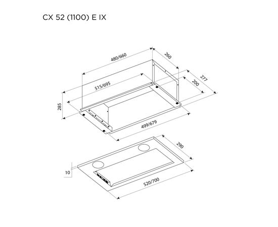 Вытяжка кухонная Pyramida CX 52 (1100) E IX, изображение 10 Вытяжка кухонная Pyramida CX 52 (1100) E IX, изображение 10