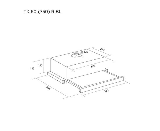 Вытяжка кухонная Pyramida TX 60 (750) R BL, изображение 5 Вытяжка кухонная Pyramida TX 60 (750) R BL, изображение 5
