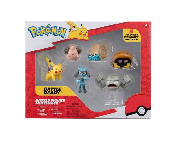 Фігурка Pokemon W7 - Пікачу, Клеффа, Ріолу, Геодуд, Оманайт, Кабуто (PKW3613)
