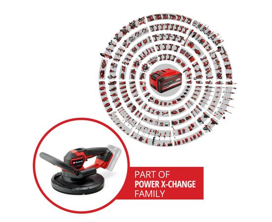 Шлифовальная машина Einhell для стен TP-DWS 18/225 Li, PXC, 18В, бесщеточная, 225мм (без АКБ и ЗУ) (4259995), изображение 12 Шлифовальная машина Einhell для стен TP-DWS 18/225 Li, PXC, 18В, бесщеточная, 225мм (без АКБ и ЗУ) (4259995), изображение 12