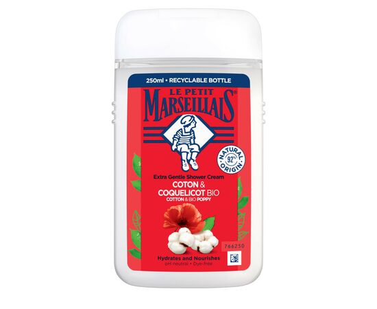 Гель для душа Le Petit Marseillais БИО Хлопок и Мак 250 мл (3574661577593)
