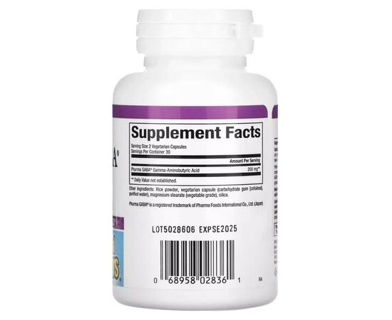 Аминокислота Natural Factors GABA (Гамма-Аминомасляная Кислота), 100 мг, Stress Relax, Pharma GABA, 6 (NFS-02836), изображение 2 Аминокислота Natural Factors GABA (Гамма-Аминомасляная Кислота), 100 мг, Stress Relax, Pharma GABA, 6 (NFS-02836), изображение 2