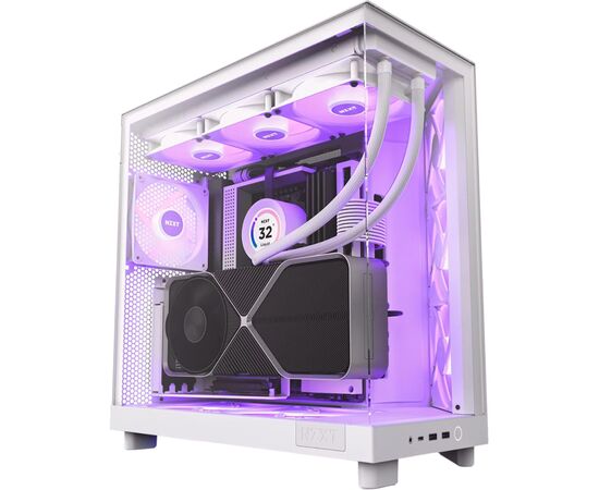 Корпус NZXT H6 Flow RGB All White (CC-H61FW-R1), изображение 2 Корпус NZXT H6 Flow RGB All White (CC-H61FW-R1), изображение 2