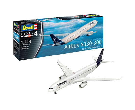 Сборная модель Revell Самолет Airbus A330-300 Lufthansa уровень 4 масштаб 1:144 (RVL-03816), изображение 8 Сборная модель Revell Самолет Airbus A330-300 Lufthansa уровень 4 масштаб 1:144 (RVL-03816), изображение 8