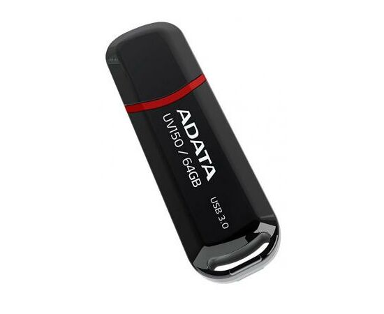 USB флеш накопитель ADATA 64GB UV150 Black USB 3.0 (AUV150-64G-RBK), изображение 2 USB флеш накопитель ADATA 64GB UV150 Black USB 3.0 (AUV150-64G-RBK), изображение 2