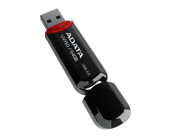USB флеш накопитель ADATA 64GB UV150 Black USB 3.0 (AUV150-64G-RBK), изображение 3 USB флеш накопитель ADATA 64GB UV150 Black USB 3.0 (AUV150-64G-RBK), изображение 3