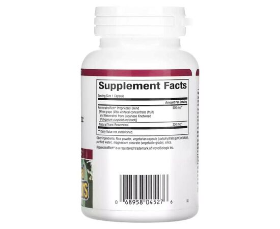 Антиоксидант Natural Factors Концентрат ресвератрола, ResveratrolRich, Resveratrol Concentrate, 60 вег (NFS-04527), изображение 2 Антиоксидант Natural Factors Концентрат ресвератрола, ResveratrolRich, Resveratrol Concentrate, 60 вег (NFS-04527), изображение 2