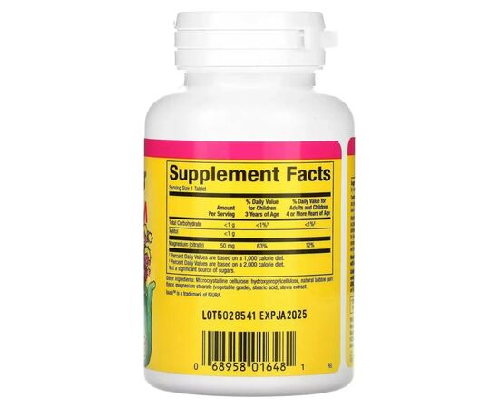 Минералы Natural Factors Магний цитрат для детей, 50 мг, вкус жевательной резинки (NFS-01648), изображение 2 Минералы Natural Factors Магний цитрат для детей, 50 мг, вкус жевательной резинки (NFS-01648), изображение 2