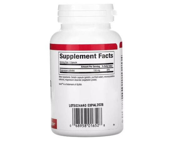 Витамин Natural Factors Магний цитрат, 150 мг, Magnesium Citrate, 90 капсул (NFS-01652), изображение 2 Витамин Natural Factors Магний цитрат, 150 мг, Magnesium Citrate, 90 капсул (NFS-01652), изображение 2