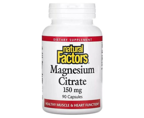 Витамин Natural Factors Магний цитрат, 150 мг, Magnesium Citrate, 90 капсул (NFS-01652)