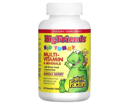 Мультивитамин Natural Factors Мультивитамины и минералы для детей, вкус ягод, Chewable Mult (NFS-01549)