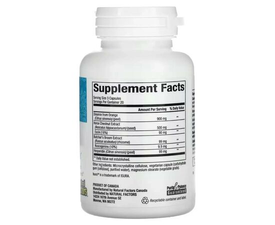 Витаминно-минеральный комплекс Natural Factors Поддержка вен для женщин, WomenSense, VeinSense, 60 вегетариански (NFS-04943), изображение 2 Витаминно-минеральный комплекс Natural Factors Поддержка вен для женщин, WomenSense, VeinSense, 60 вегетариански (NFS-04943), изображение 2