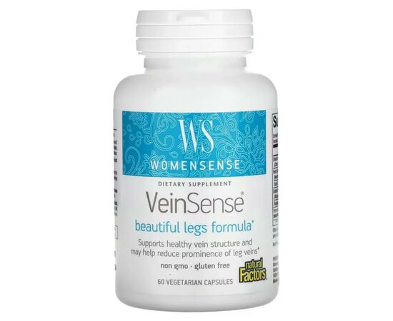 Витаминно-минеральный комплекс Natural Factors Поддержка вен для женщин, WomenSense, VeinSense, 60 вегетариански (NFS-04943)