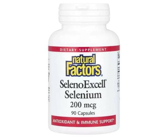 Минералы Natural Factors Селен, 200 мг, SelenoExcell, Selenium, 90 капсул (NFS-01675)