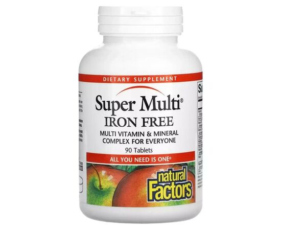 Мультивитамин Natural Factors Супер-Мультивитамин, без железа, Super Multi, 90 таблеток (NFS-01508)
