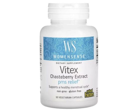 Травы Natural Factors Экстракт витекса, WomenSense, Vitex Chasteberry Extract, 90 вегетарианск (NFS-04930)
